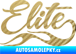 Samolepka Elite nápis 3D karbon zlatý