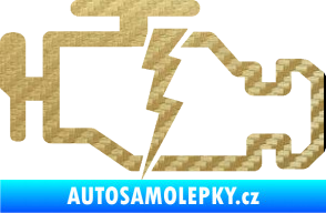 Samolepka Engine fail 002 motor 3D karbon zlatý