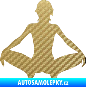 Samolepka Erotická žena 003 levá 3D karbon zlatý
