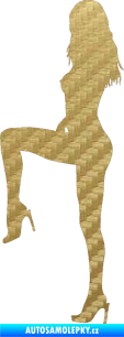Samolepka Erotická žena 006 levá 3D karbon zlatý