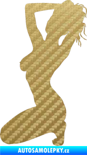 Samolepka Erotická žena 012 levá 3D karbon zlatý