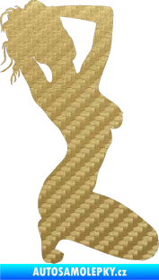 Samolepka Erotická žena 012 pravá 3D karbon zlatý