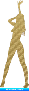Samolepka Erotická žena 021 levá 3D karbon zlatý