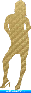 Samolepka Erotická žena 026 levá 3D karbon zlatý