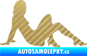 Samolepka Erotická žena 028 pravá 3D karbon zlatý