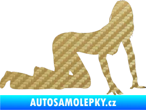 Samolepka Erotická žena 029 pravá 3D karbon zlatý