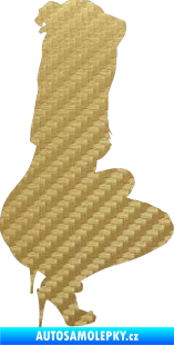 Samolepka Erotická žena 031 pravá 3D karbon zlatý