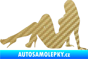 Samolepka Erotická žena 039 levá 3D karbon zlatý