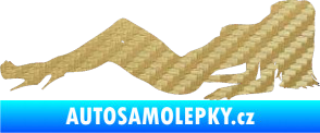 Samolepka Erotická žena 046 levá 3D karbon zlatý