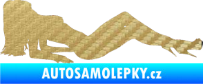 Samolepka Erotická žena 046 pravá 3D karbon zlatý
