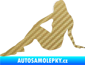 Samolepka Erotická žena 048 levá 3D karbon zlatý