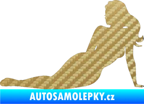 Samolepka Erotická žena 051 levá 3D karbon zlatý