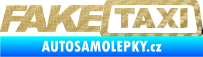 Samolepka Fake taxi nápis 3D karbon zlatý