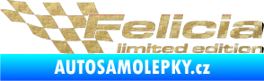 Samolepka Felicia limited edition levá 3D karbon zlatý
