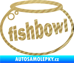 Samolepka Fishbowl akvárium 3D karbon zlatý
