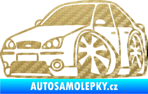 Samolepka Ford Mondeo karikatura levá 3D karbon zlatý