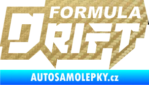 Samolepka Formula drift nápis 3D karbon zlatý