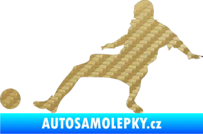 Samolepka Fotbalista 005 levá 3D karbon zlatý