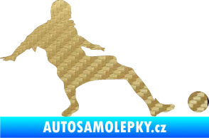 Samolepka Fotbalista 005 pravá 3D karbon zlatý