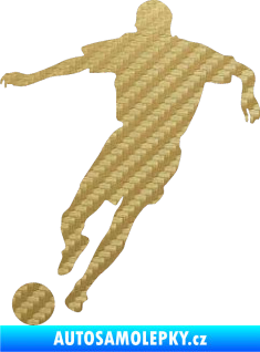 Samolepka Fotbalista 011 levá 3D karbon zlatý