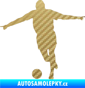 Samolepka Fotbalista 015 levá 3D karbon zlatý