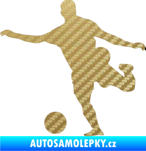 Samolepka Fotbalista 032 levá 3D karbon zlatý