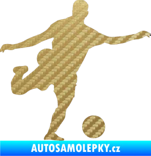 Samolepka Fotbalista 032 pravá 3D karbon zlatý