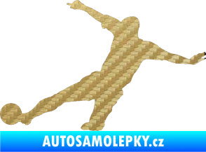 Samolepka Fotbalista 037 levá 3D karbon zlatý