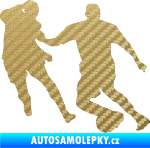 Samolepka Fotbalista 045 pravá 3D karbon zlatý