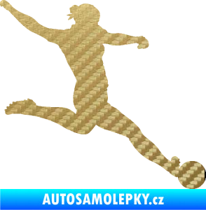 Samolepka Fotbalistka 002 pravá 3D karbon zlatý