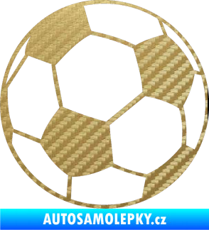 Samolepka Fotbalový míč 001 3D karbon zlatý