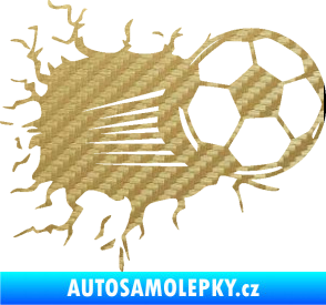 Samolepka Fotbalový míč 005 pravá 3D karbon zlatý