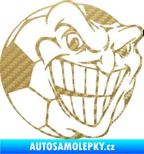 Samolepka Fotbalový míč 002 pravá 3D karbon zlatý