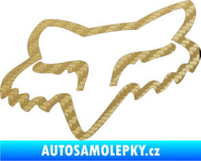 Samolepka Fox 002 3D karbon zlatý