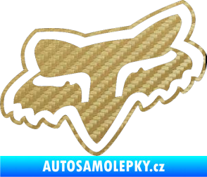 Samolepka Fox 003 3D karbon zlatý