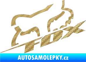 Samolepka Fox 006 3D karbon zlatý