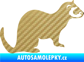 Samolepka Fretka 001 pravá 3D karbon zlatý