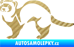 Samolepka Fretka 002 levá 3D karbon zlatý