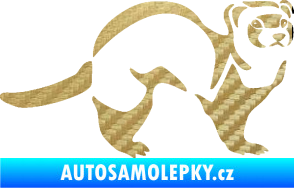 Samolepka Fretka 002 pravá 3D karbon zlatý