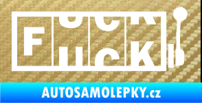 Samolepka Fuck kasino 3D karbon zlatý