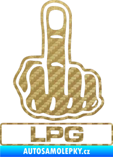 Samolepka Fuck off LPG 3D karbon zlatý