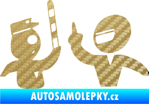 Samolepka Fuck the police 003 3D karbon zlatý