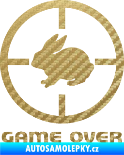 Samolepka Game over lov zajíce 3D karbon zlatý
