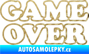 Samolepka Game over nad sebou 001 3D karbon zlatý