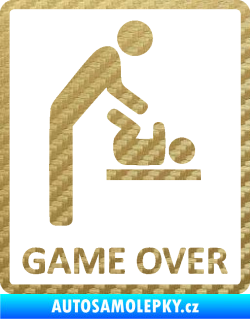 Samolepka Game over varianta baby 3D karbon zlatý