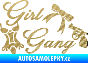 Samolepka Girl gang 001 3D karbon zlatý