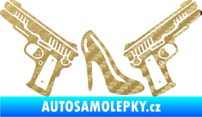 Samolepka Girl mafia 002 pravá 3D karbon zlatý