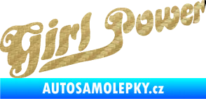 Samolepka Girl Power nápis 3D karbon zlatý