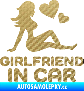 Samolepka Girlfriend in car 3D karbon zlatý