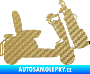 Samolepka Golfista 011 pravá 3D karbon zlatý